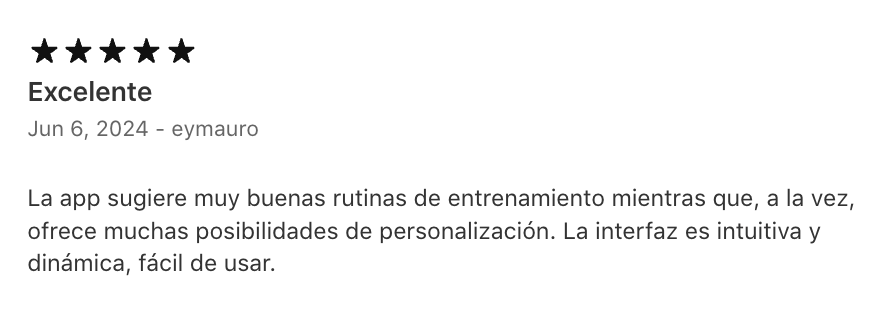 Review de usuario de Gravl 15